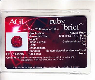 1.19 Ct. Ruby from Mozambique