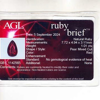 1.01 Ct. Ruby from Mozambique Scan Report