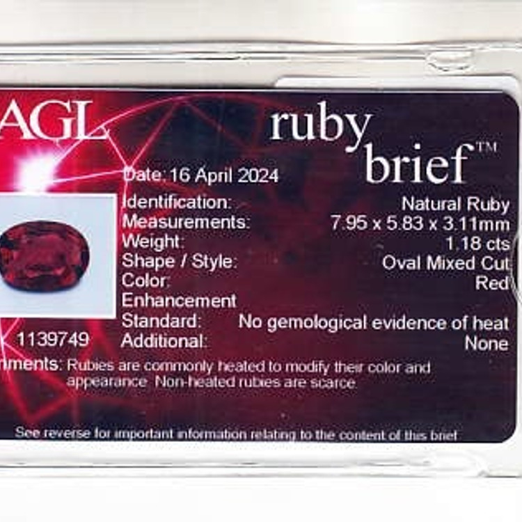 1.18 Ct. Ruby from Mozambique