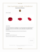 1.02 Ct. Ruby from Mozambique Appraisal
