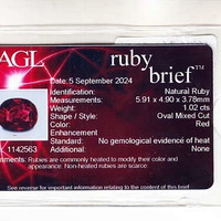 1.02 Ct. Ruby from Mozambique Scan Report