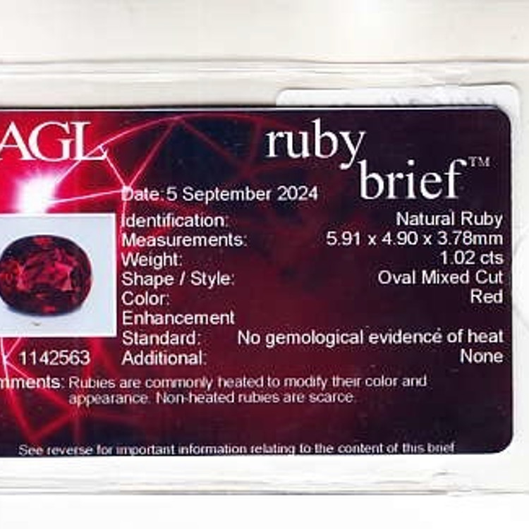 1.02 Ct. Ruby from Mozambique