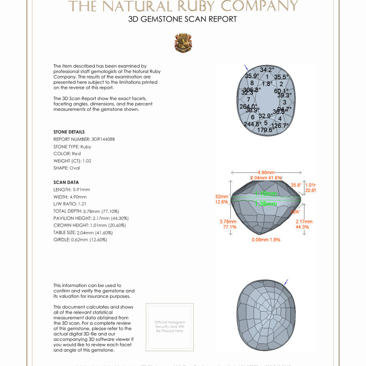 1.02 Ct. Ruby from Mozambique