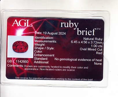 1.00 Ct. Ruby from Mozambique