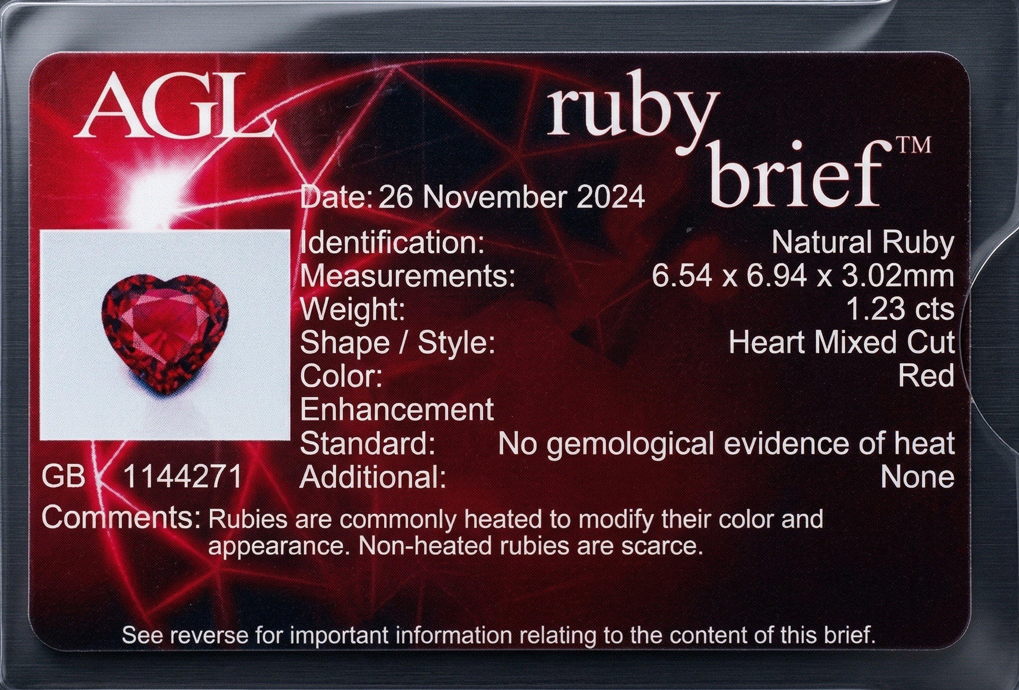 1.23 Ct. Ruby from Mozambique