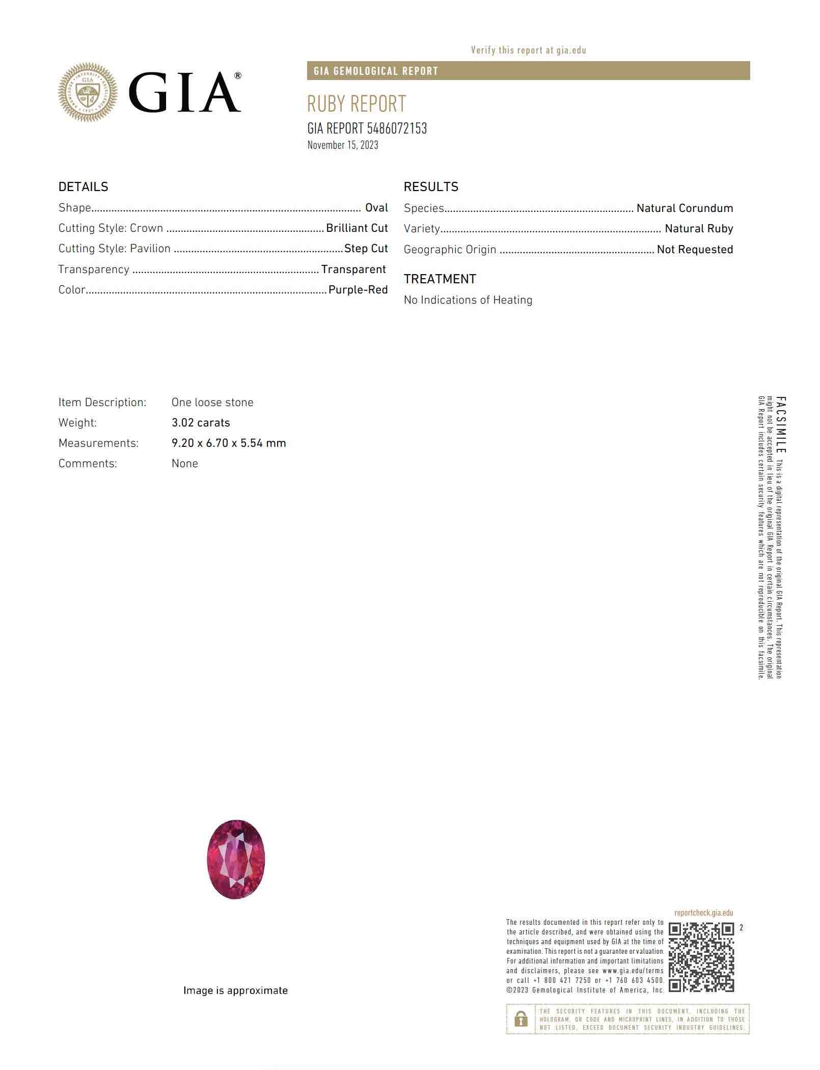 3.02 Ct. Ruby from Mozambique