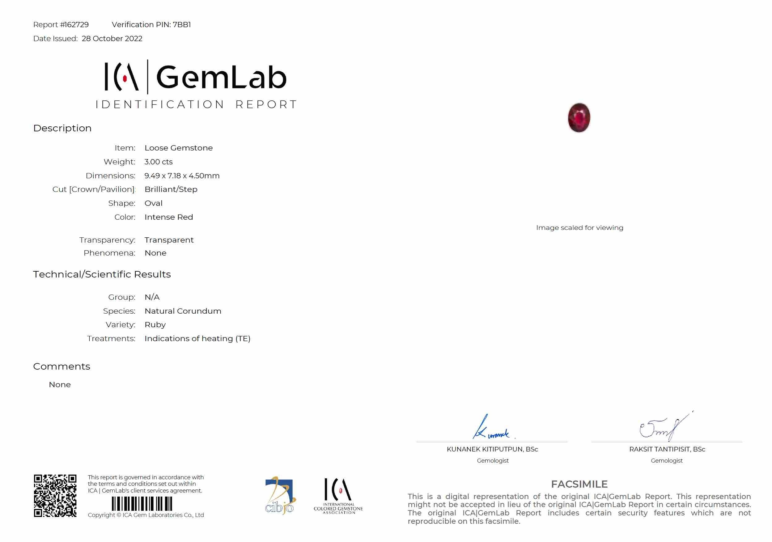 3.00 Ct. Ruby from Mozambique