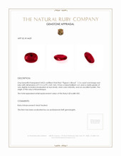 2.16 Ct. Ruby from Mozambique Appraisal