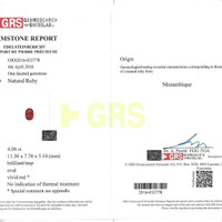 4.00 Ct. Ruby from Mozambique Scan Report