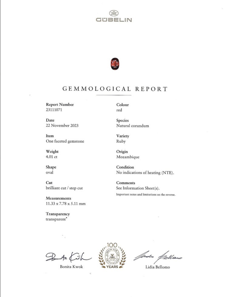 4.00 Ct. Ruby from Mozambique