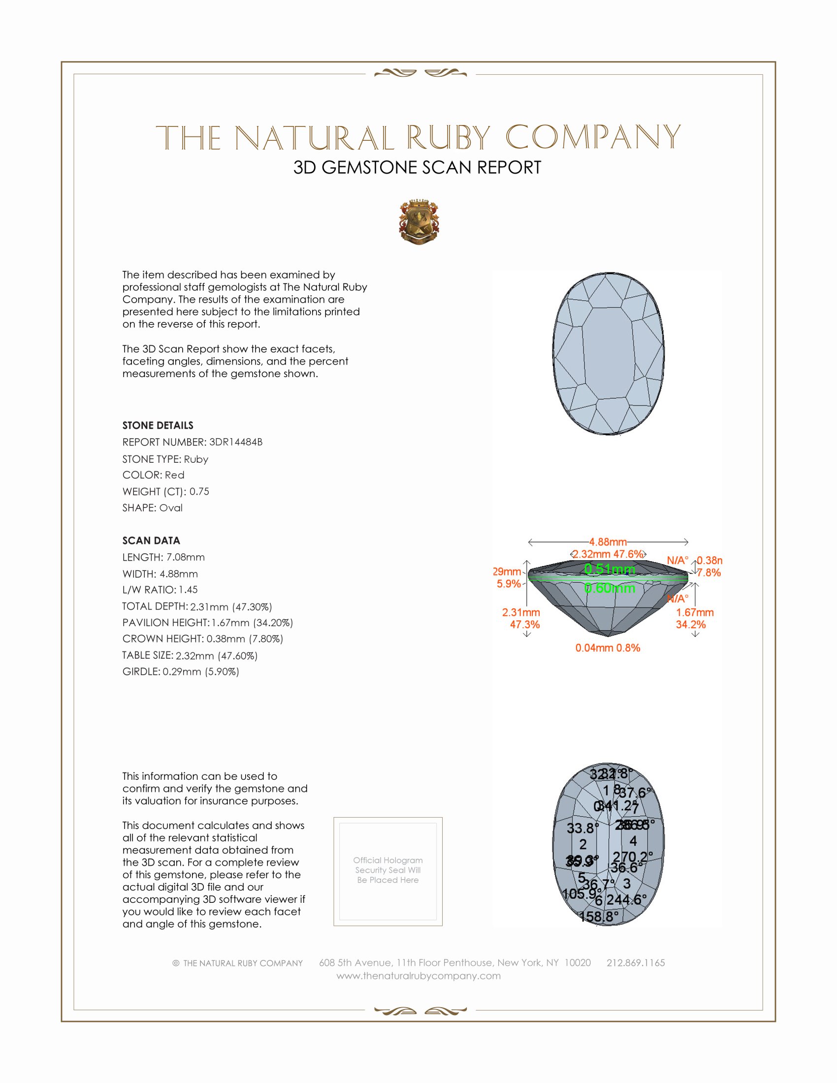 0.75 Ct. Ruby from Thailand