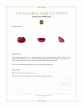 0.73 Ct. Ruby from Mozambique Appraisal