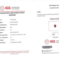 1.04 Ct. Ruby from Thailand Scan Report