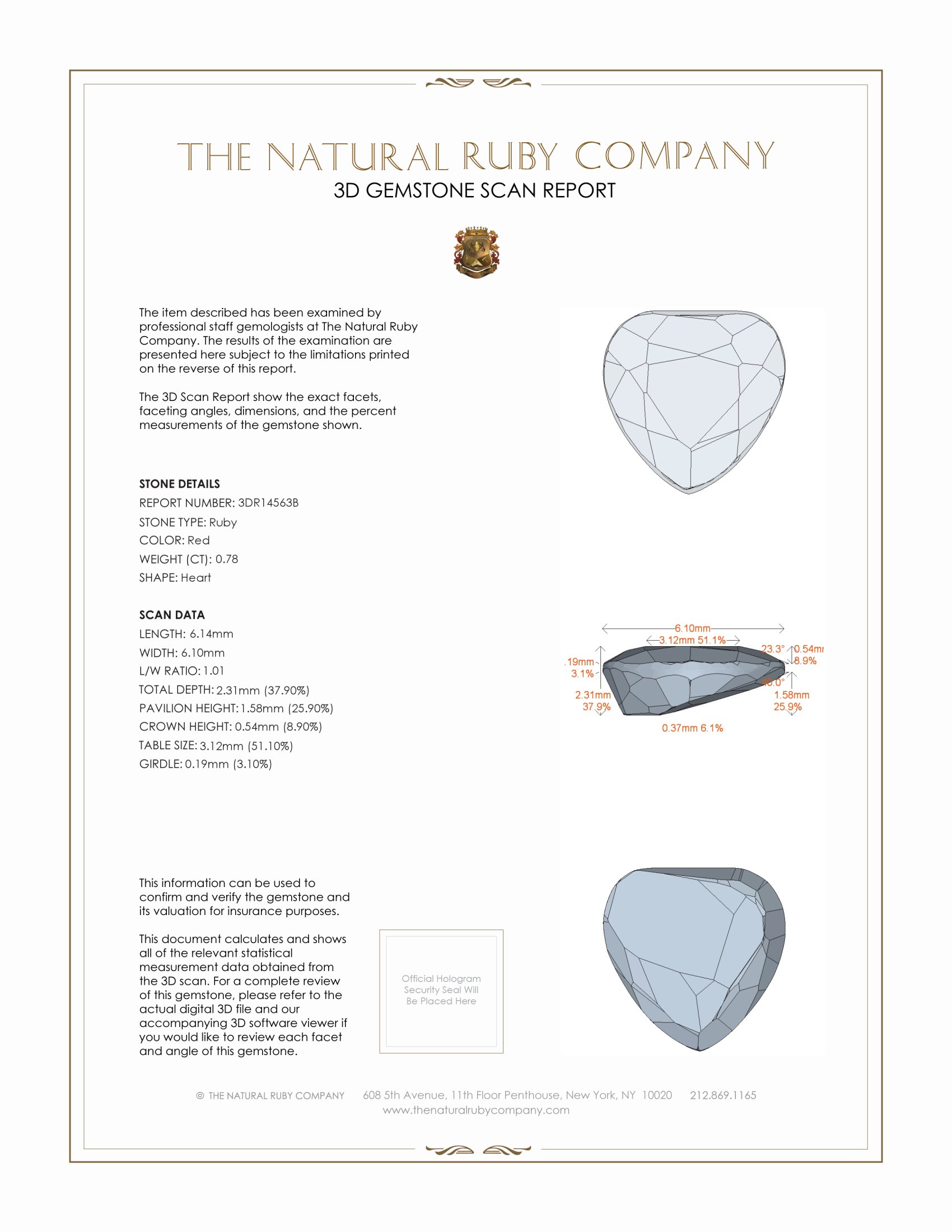 0.78 Ct. Ruby from Thailand