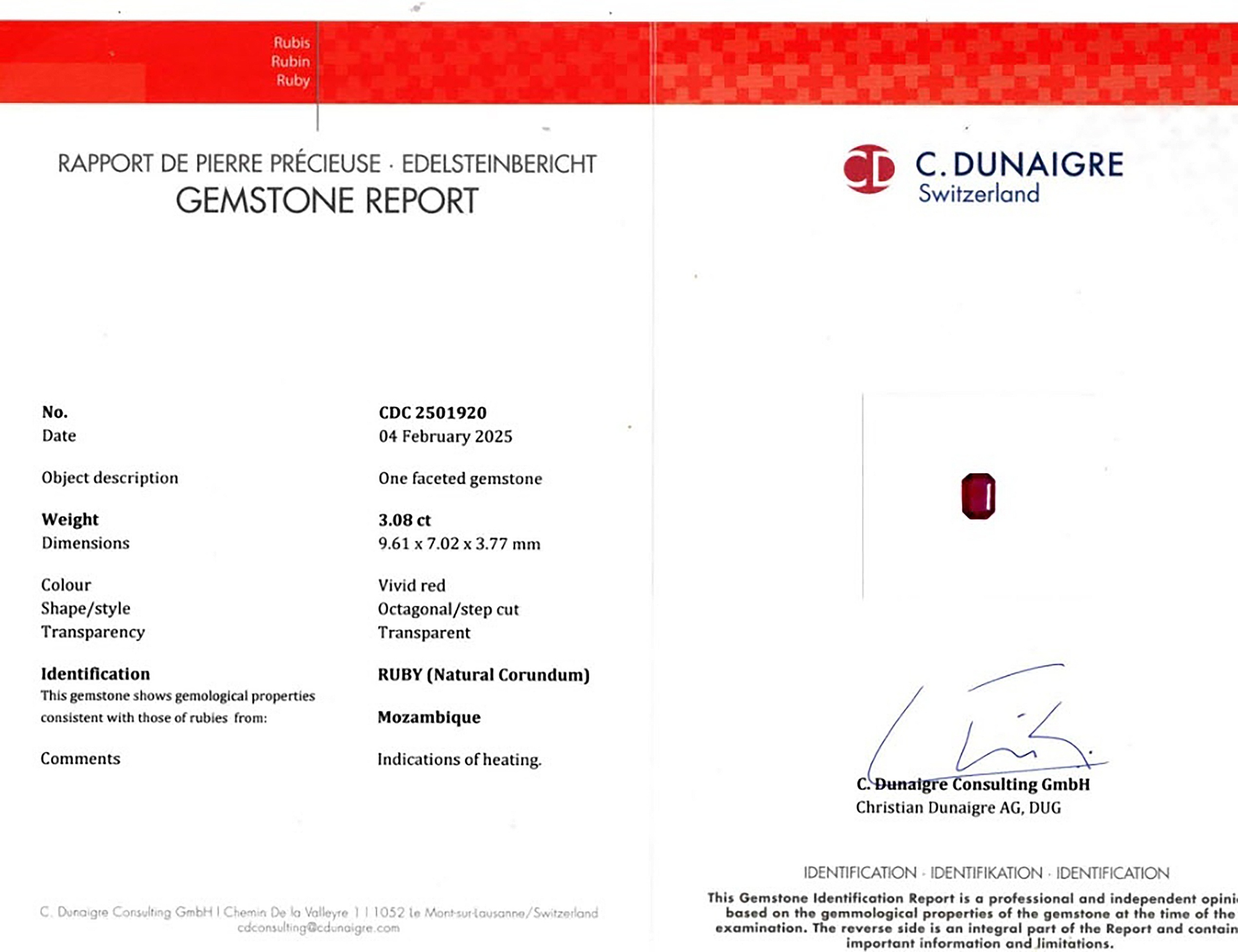 3.08 Ct. Ruby from Mozambique