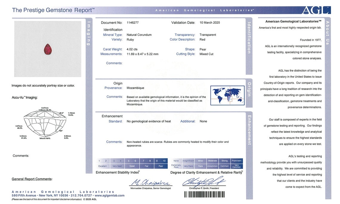 4.02 Ct. Ruby from Mozambique