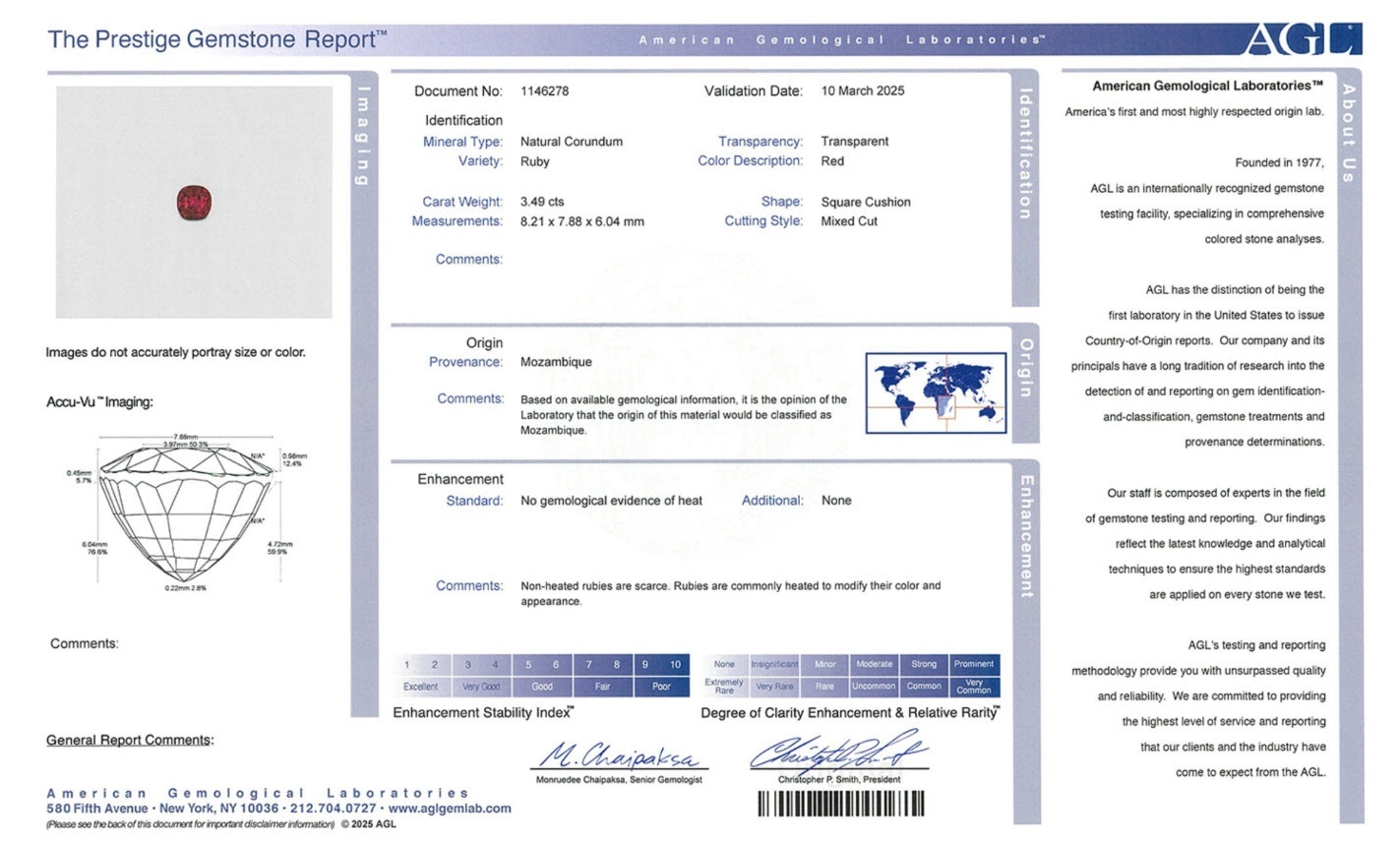 3.49 Ct. Ruby from Mozambique