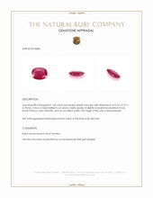1.68 Ct. Pinkish Red Ruby from Mozambique Appraisal