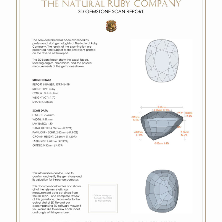 1.70 Ct. Ruby from Burma (Myanmar)