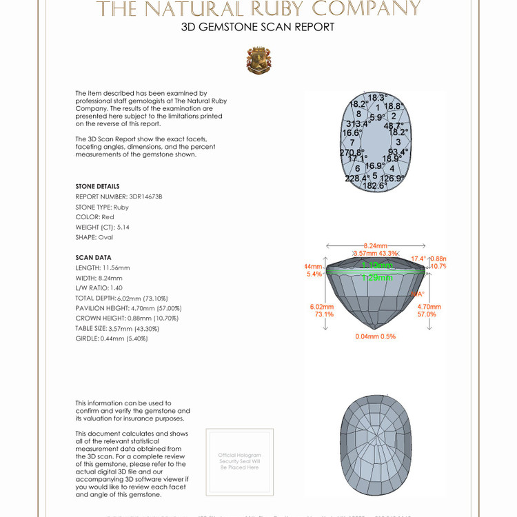 5.14 Ct. Ruby from Burma (Myanmar)