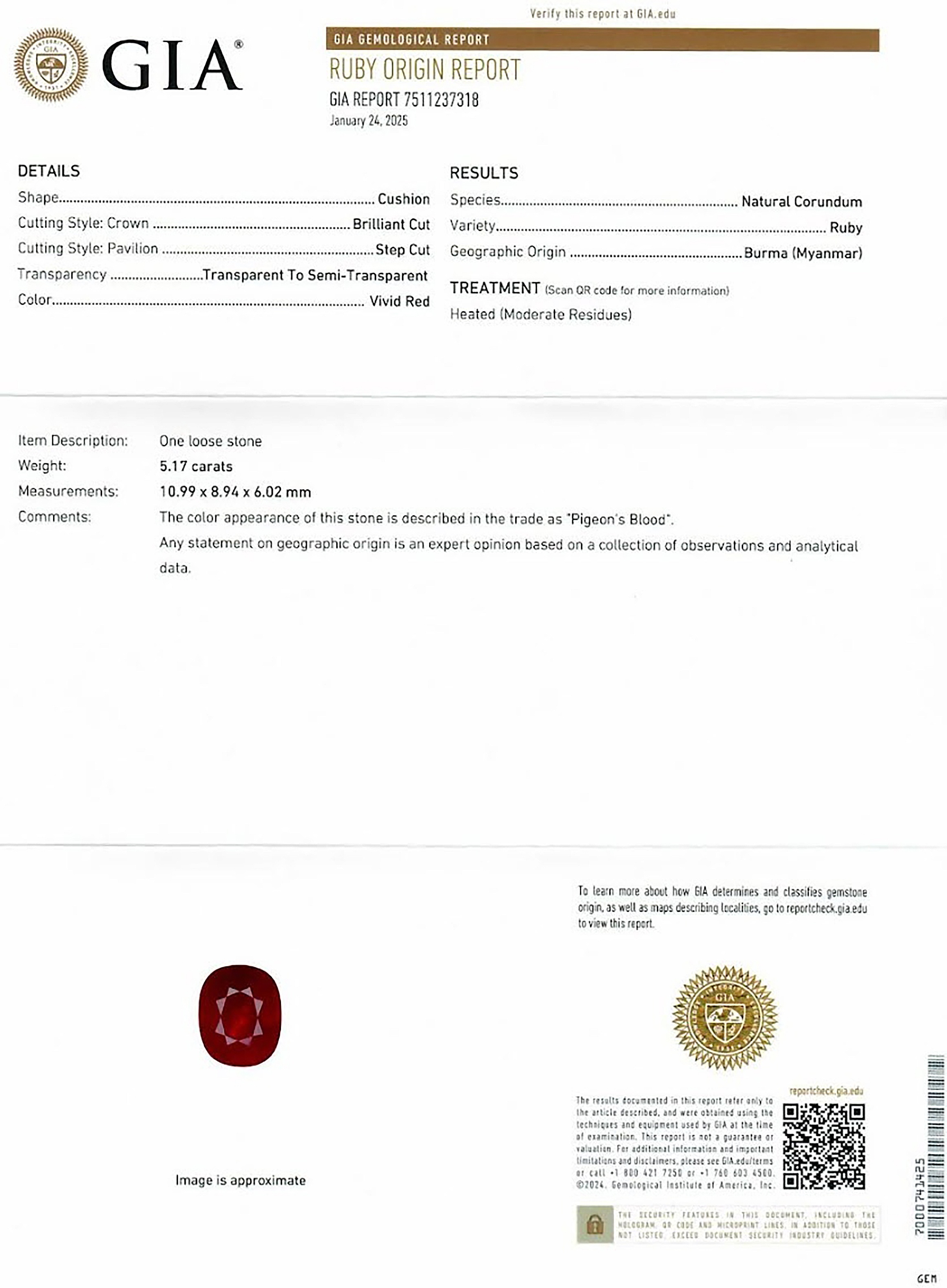 5.17 Ct. Ruby from Burma (Myanmar)