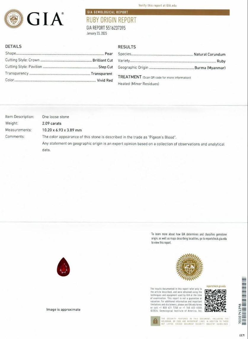 2.09 Ct. Ruby from Burma (Myanmar)