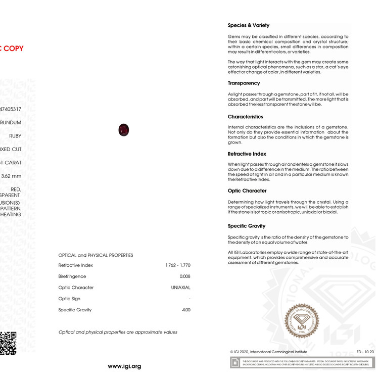 1.51 Ct. Ruby from Mozambique