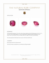 1.42 Ct. Pinkish Red Ruby from Mozambique Appraisal