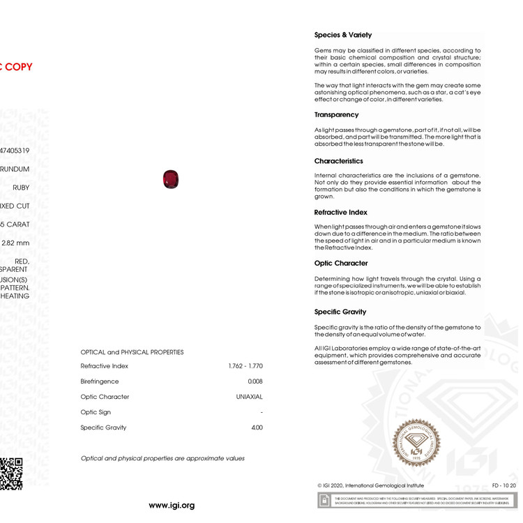 1.55 Ct. Ruby from Mozambique