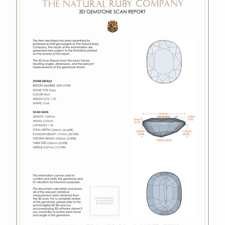 1.55 Ct. Ruby from Mozambique