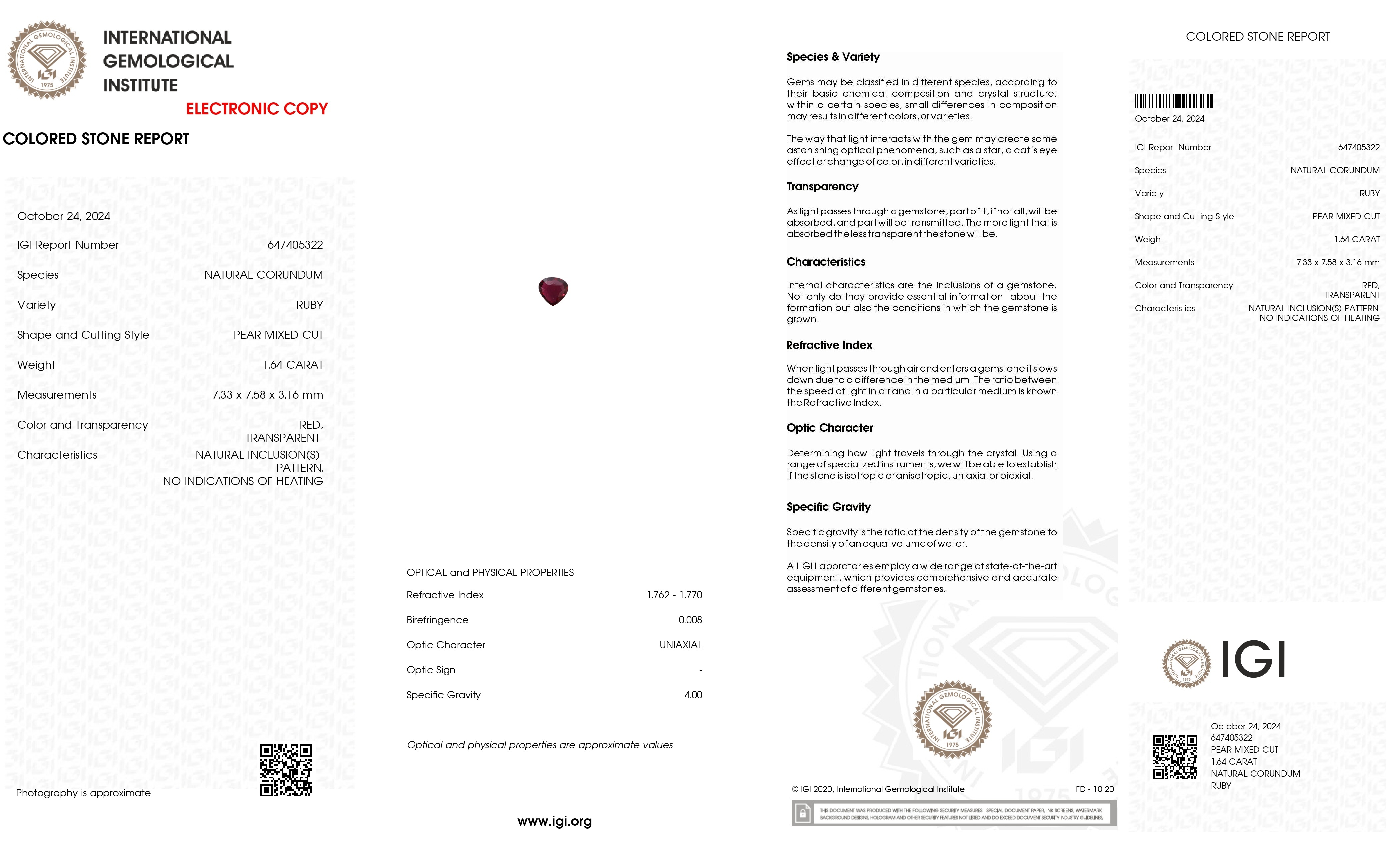 1.64 Ct. Ruby from Mozambique