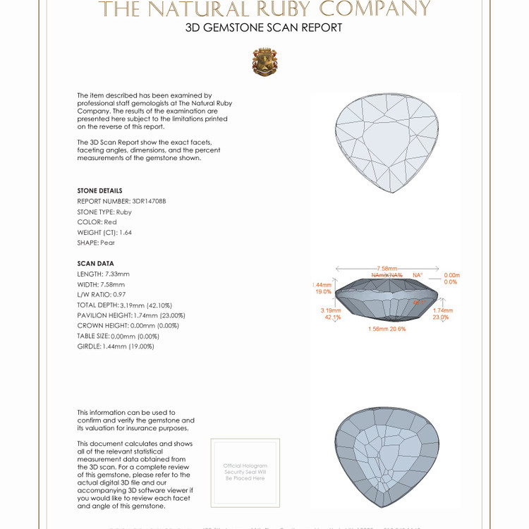 1.64 Ct. Ruby from Mozambique