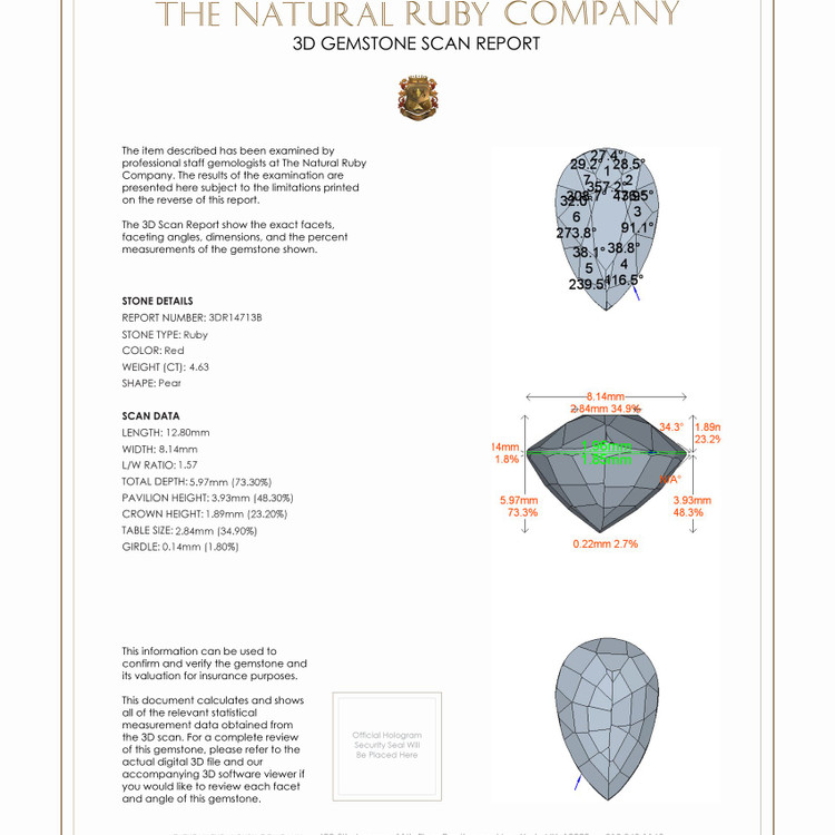 4.63 Ct. Ruby from Mozambique