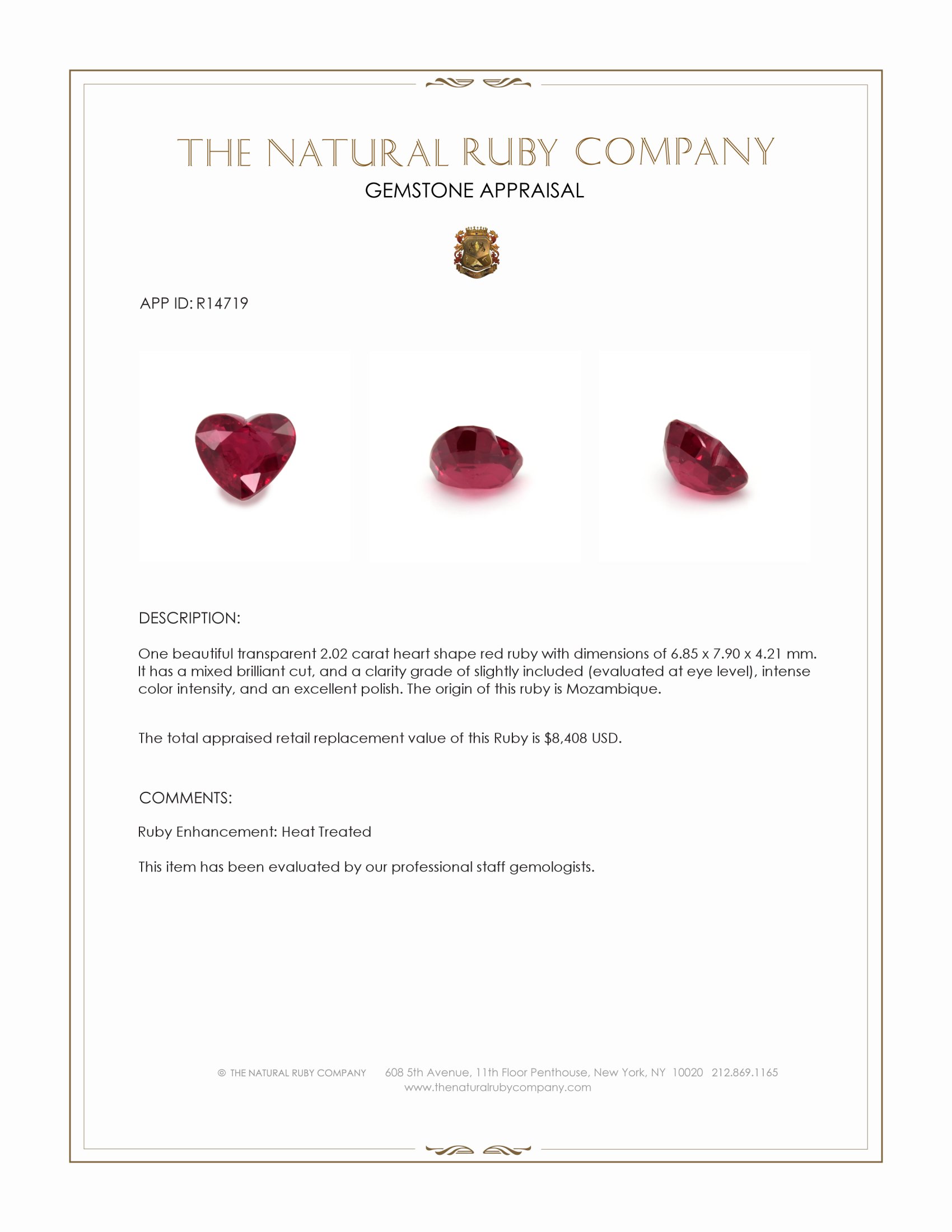 2.02 Ct. Ruby from Mozambique