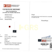 1.02 Ct. Ruby from Mozambique Scan Report