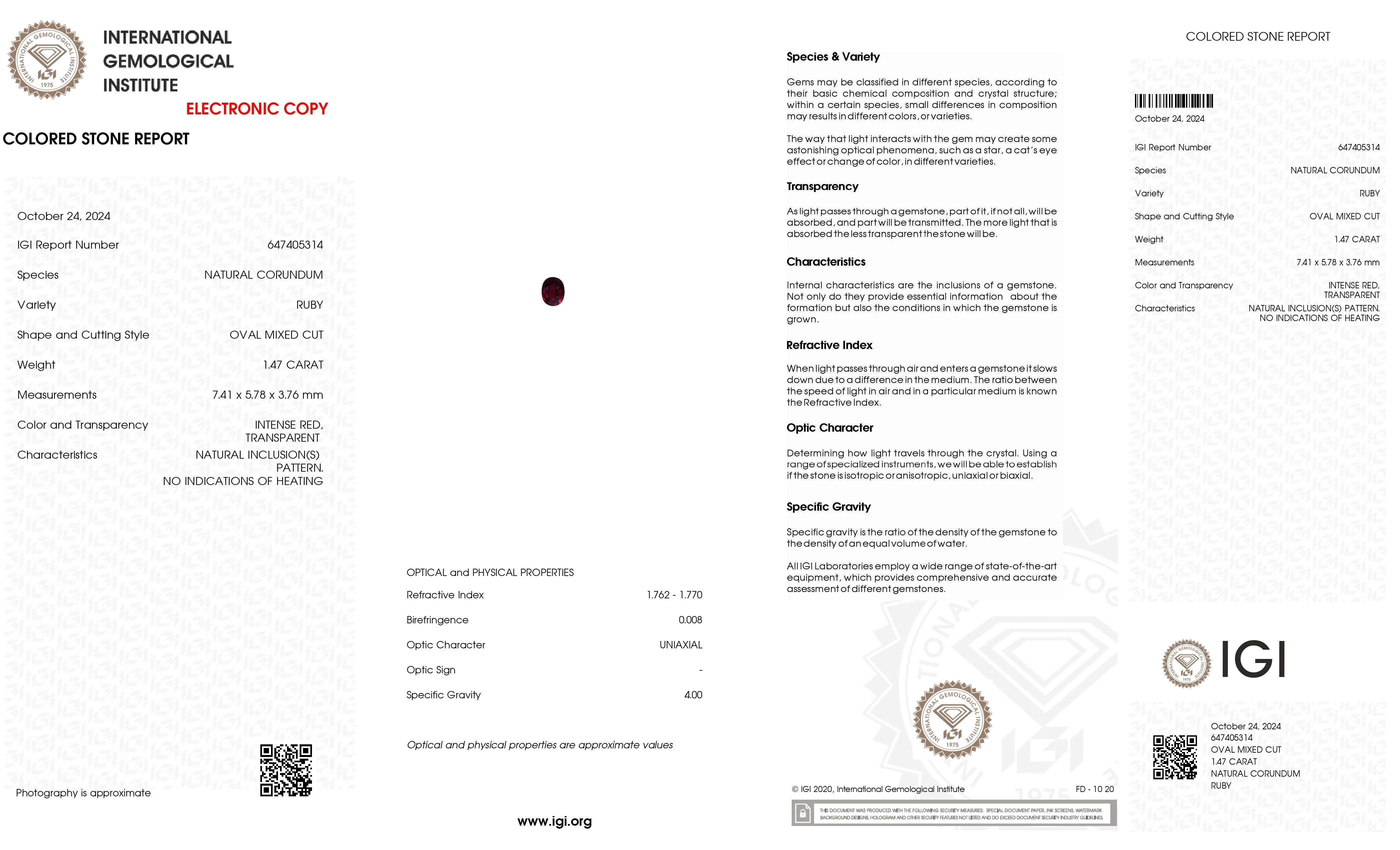 1.47 Ct. Ruby from Mozambique