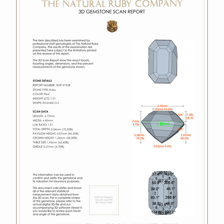 1.01 Ct. Ruby from Mozambique