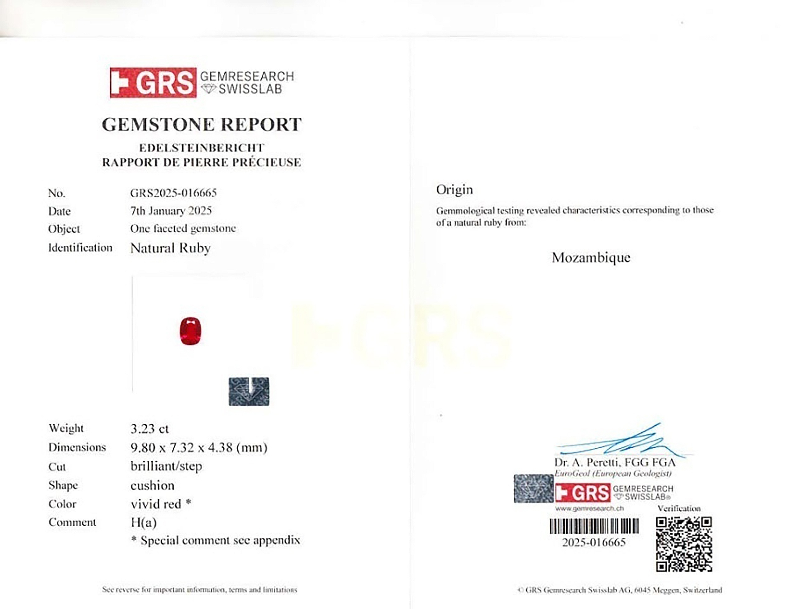 3.23 Ct. Ruby from Mozambique