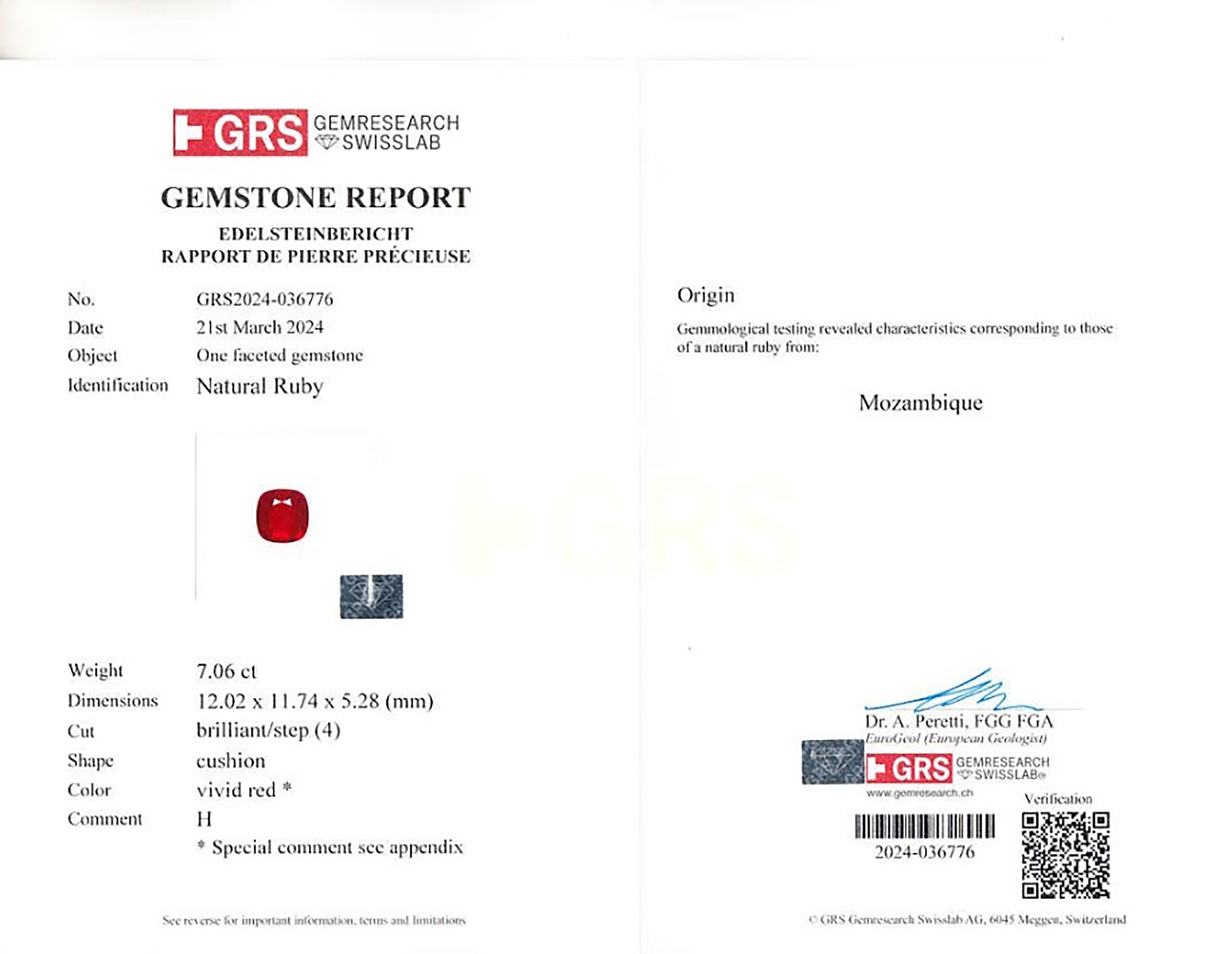 7.06 Ct. Ruby from Mozambique