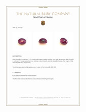 2.71 Ct. Purplish Red Star Ruby from Burma (Myanmar) Appraisal