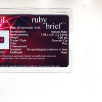 0.99 Ct. Ruby from Mozambique Scan Report