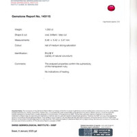1.05 Ct. Ruby from Mozambique Scan Report