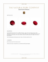 1.08 Ct. Ruby from Mozambique Appraisal