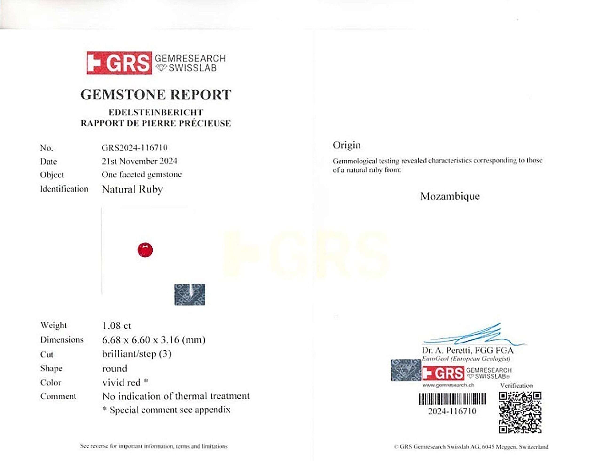 1.08 Ct. Ruby from Mozambique