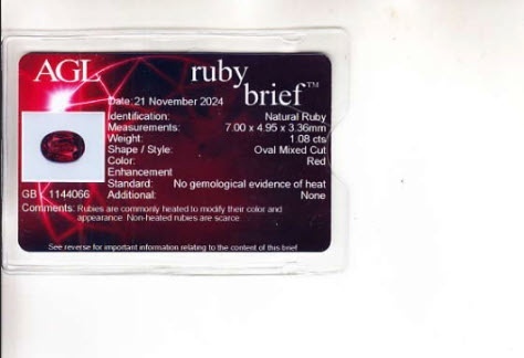 1.08 Ct. Ruby from Mozambique