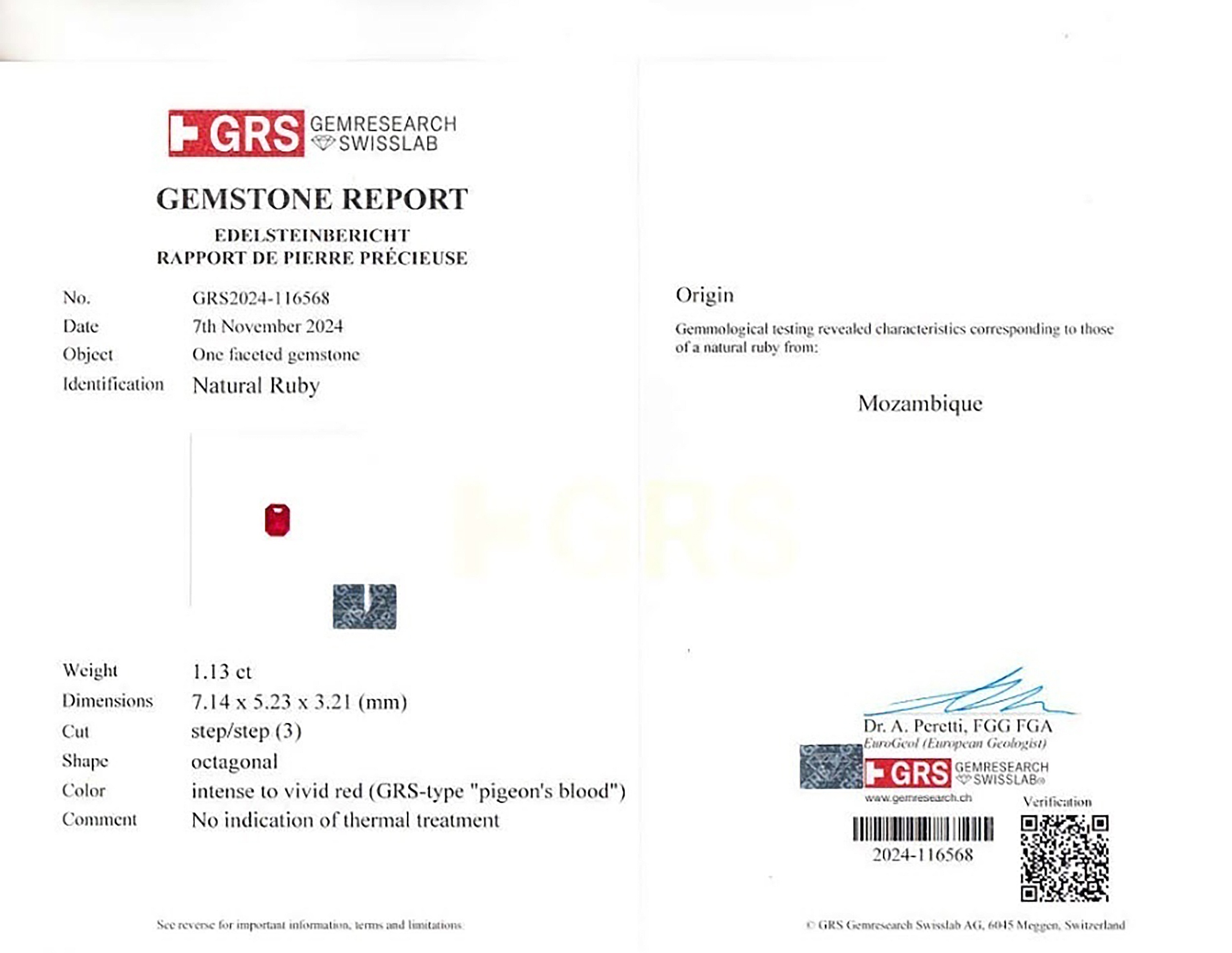 1.13 Ct. Ruby from Mozambique