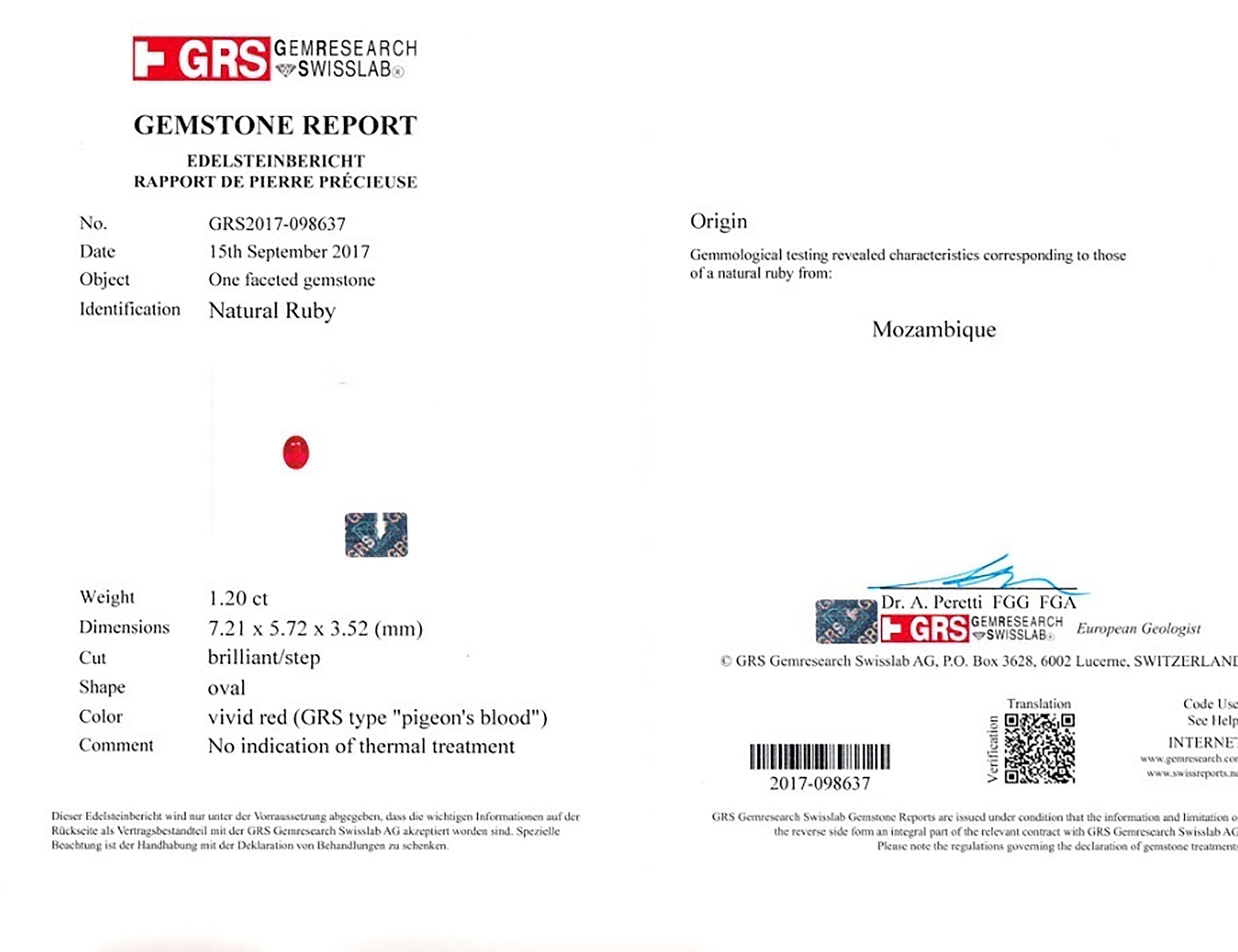 1.20 Ct. Ruby from Mozambique