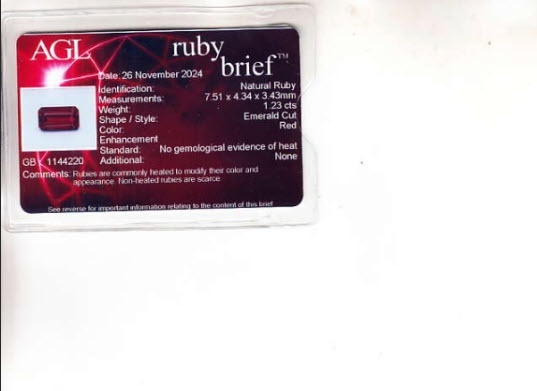 1.23 Ct. Ruby from Mozambique