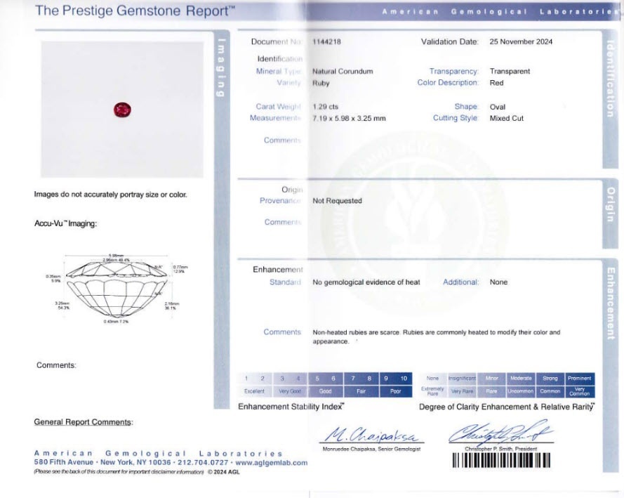 1.29 Ct. Ruby from Mozambique