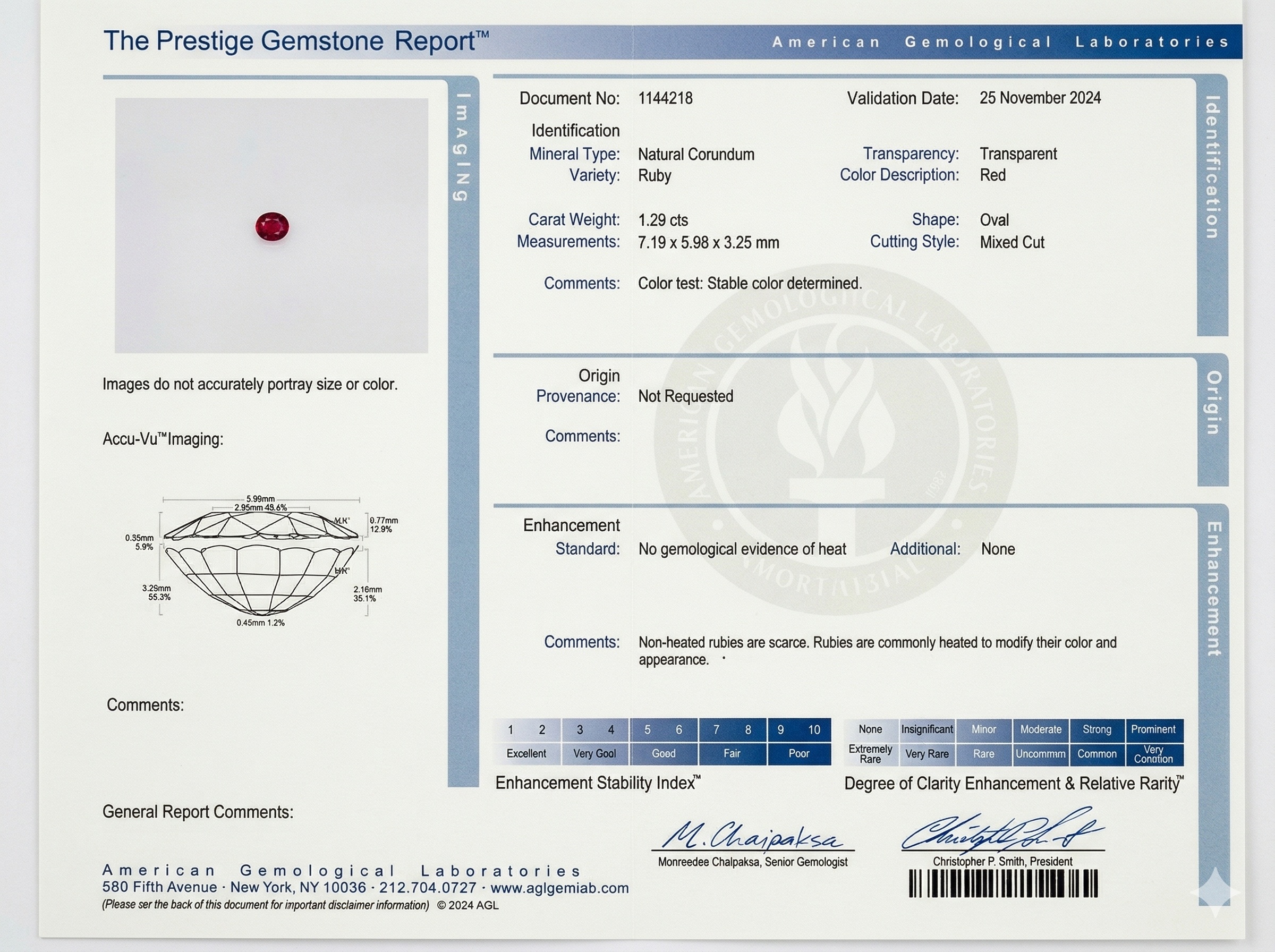 1.29 Ct. Ruby from Mozambique